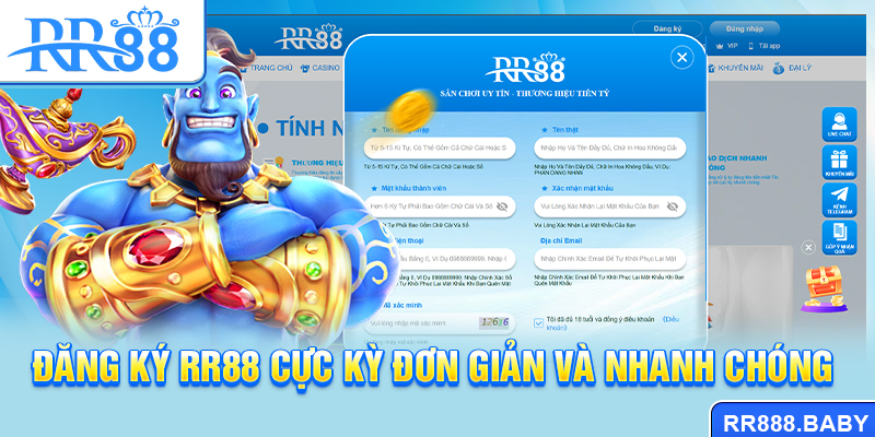 Đăng ký RR88 cực kỳ đơn giản và nhanh chóng